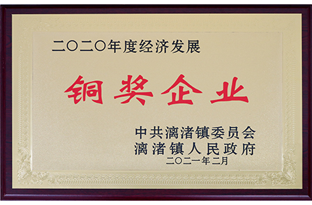 漓渚鎮2020年度經(jīng)濟發(fā)展銅獎
